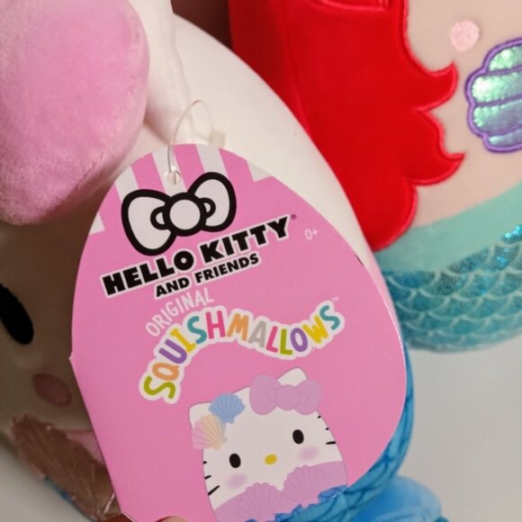 Squishmallow Plush Mermaid Bundle Ariel Flounder and Hello Kitty - Picture 5 of 8